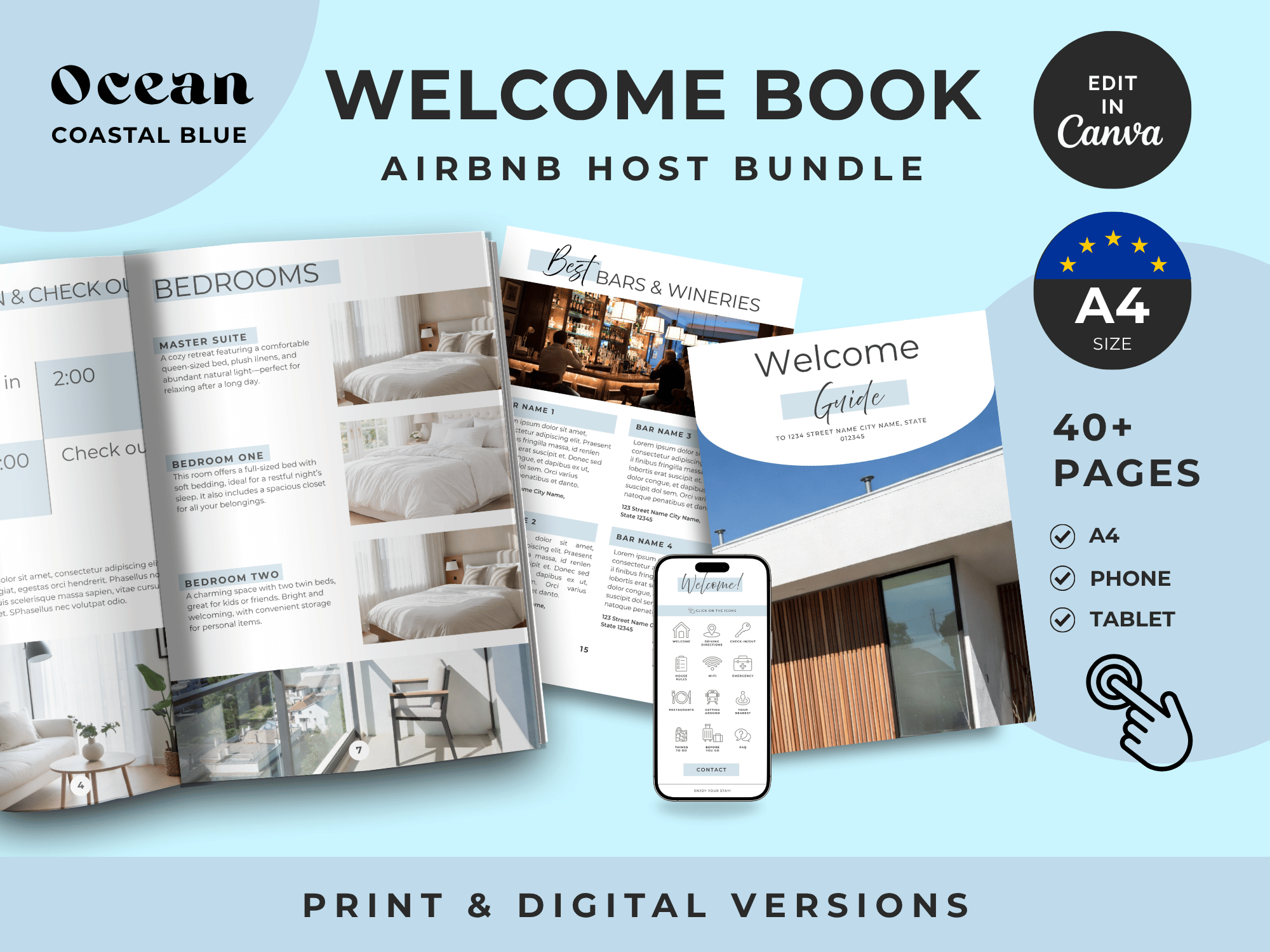 Ocean - Coastal Blue - Airbnb Welcome Book Bundle A4 Size - Image 19