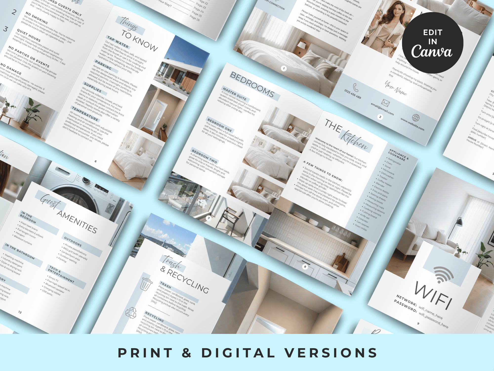 Ocean - Coastal Blue - Airbnb Welcome Book Bundle A4 Size - Image 14