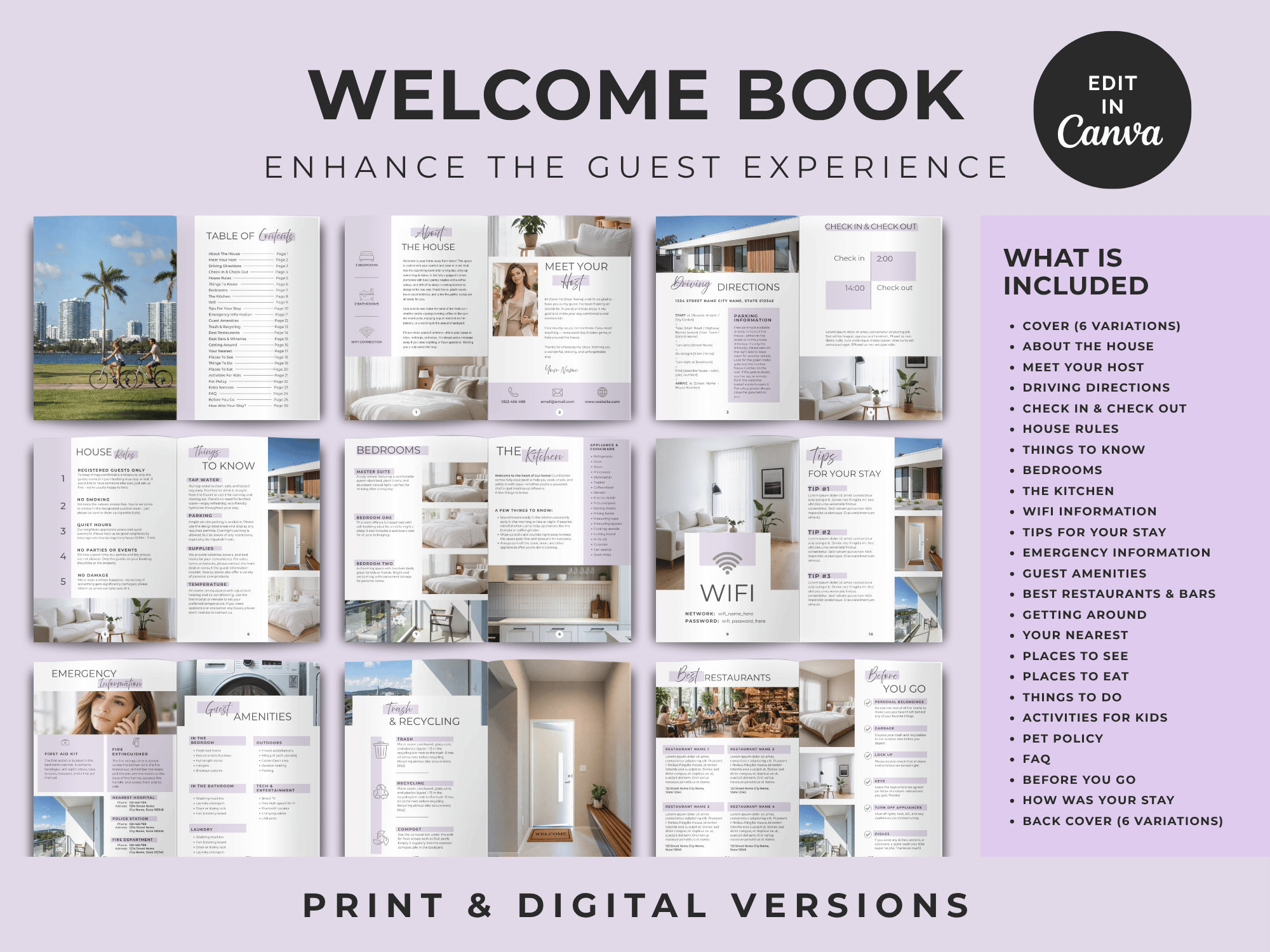 Grand Lavender Airbnb Host Welcome Book Bundle - Image 15