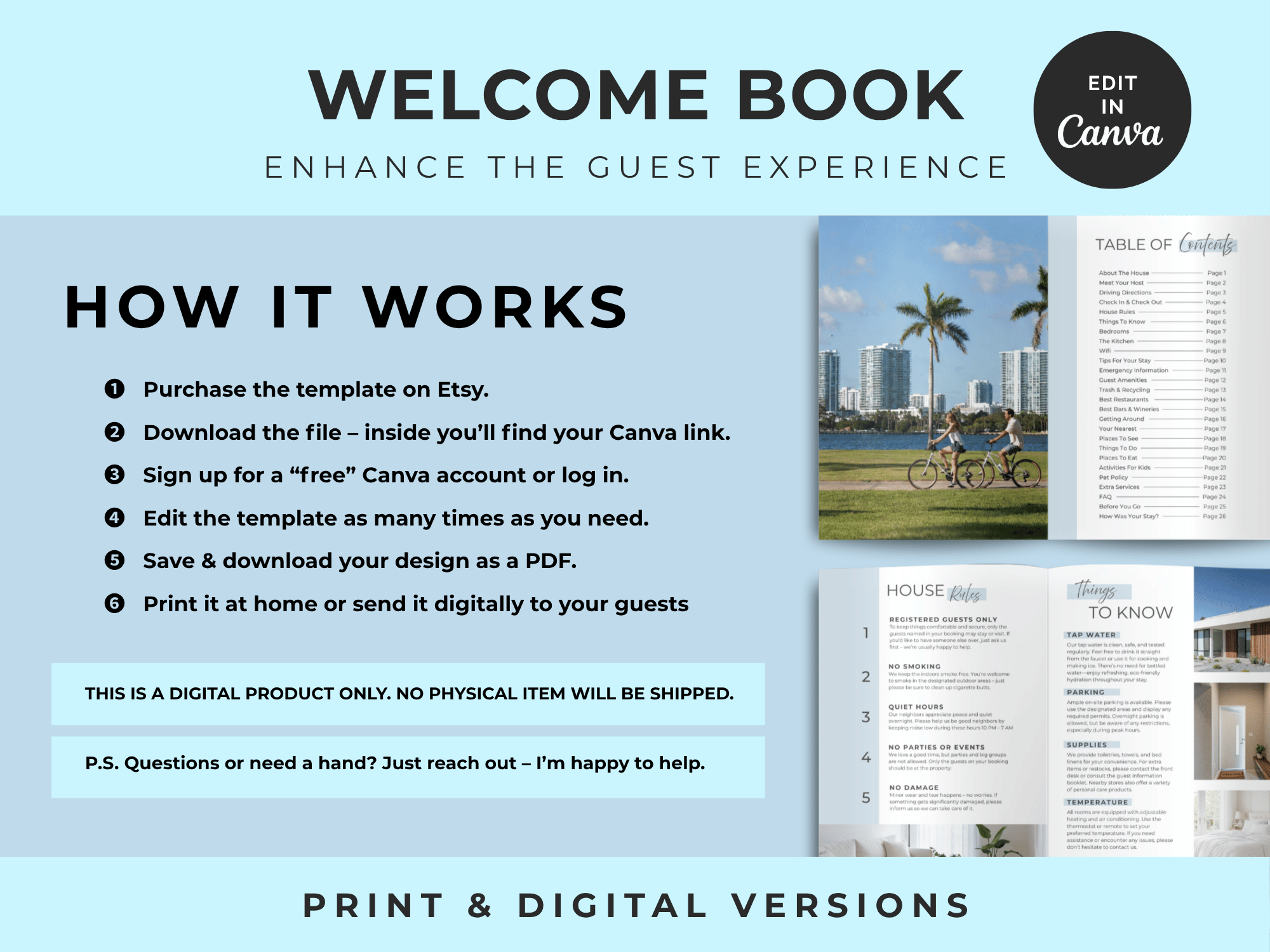 Ocean - Coastal Blue - Airbnb Welcome Book Bundle A4 Size - Image 16