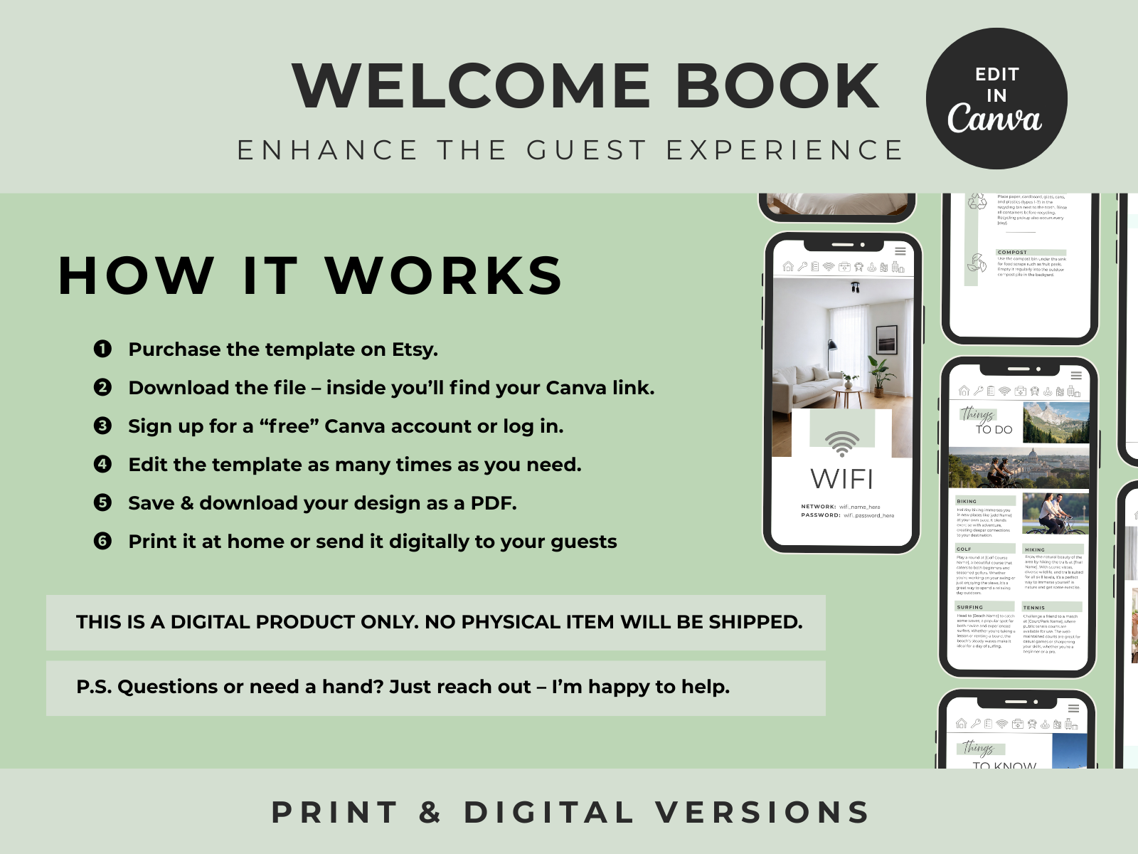Sage Airbnb Welcome Book Bundle US Letter - Image 19