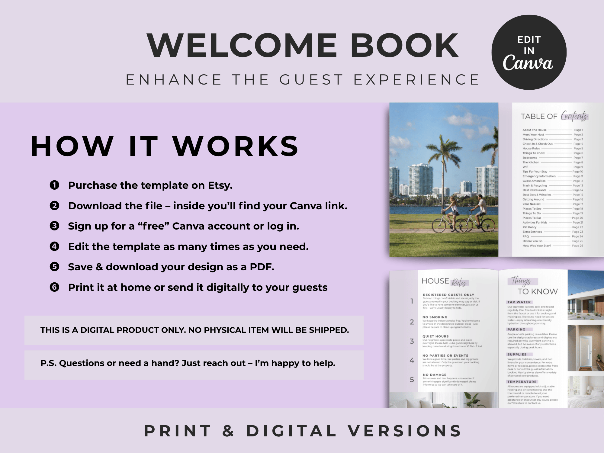 Grand Lavender Airbnb Host Welcome Book Bundle - Image 21