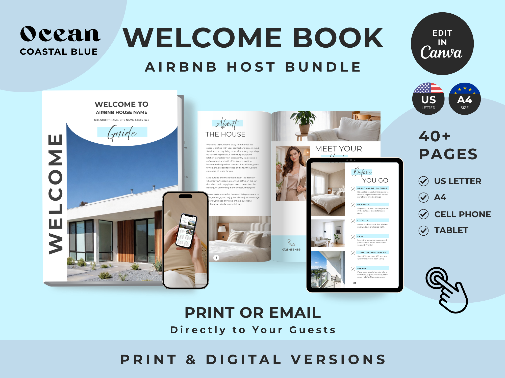 Grand Ocean - Coastal Blue Airbnb Host Welcome Book Bundle - Image 2