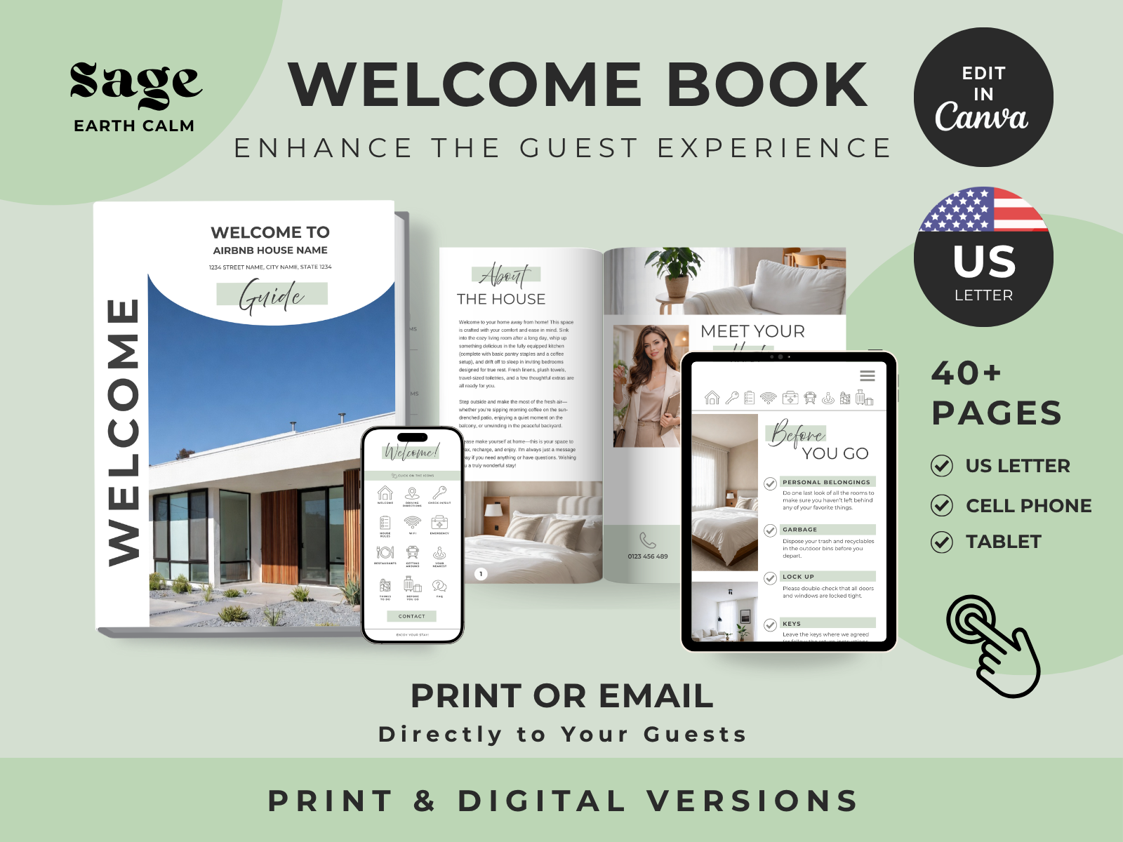 Sage Airbnb Welcome Book Bundle US Letter - Image 8