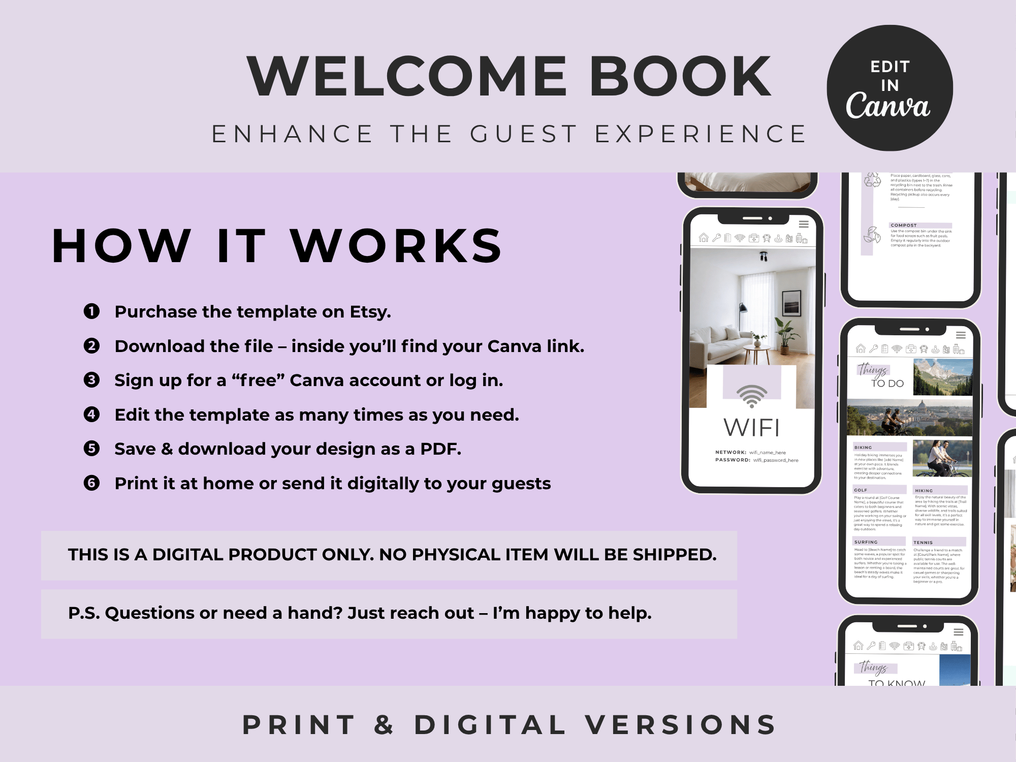 Grand Lavender Airbnb Host Welcome Book Bundle - Image 4