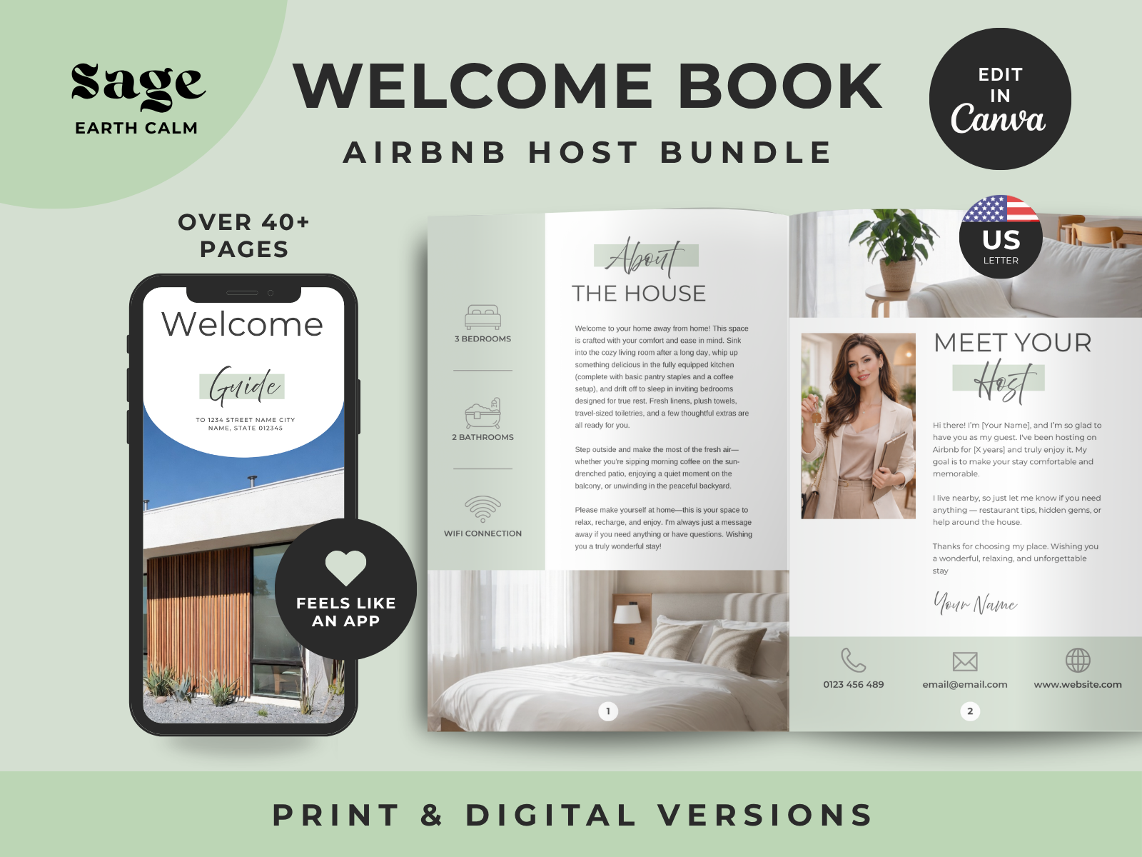 Sage Airbnb Welcome Book Bundle US Letter - Image 15