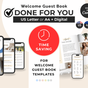 Done-For-You Airbnb Guest Book Editing - US Letter or A4 + Digital