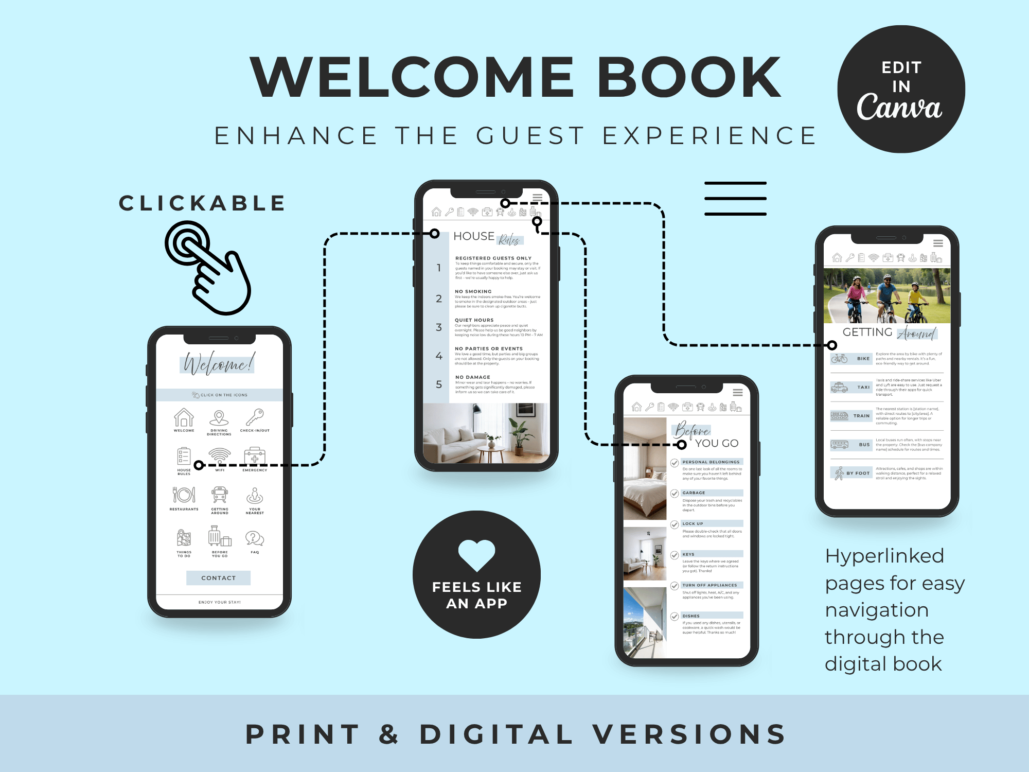 Ocean - Coastal Blue - Airbnb Welcome Book Bundle A4 Size - Image 4