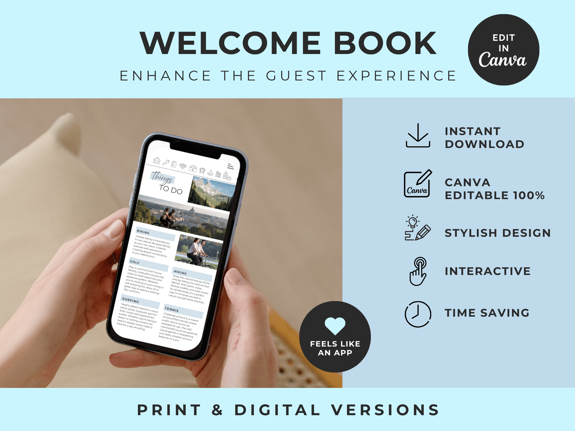 Ocean - Coastal Blue - Airbnb Welcome Book Bundle A4 Size - Image 9
