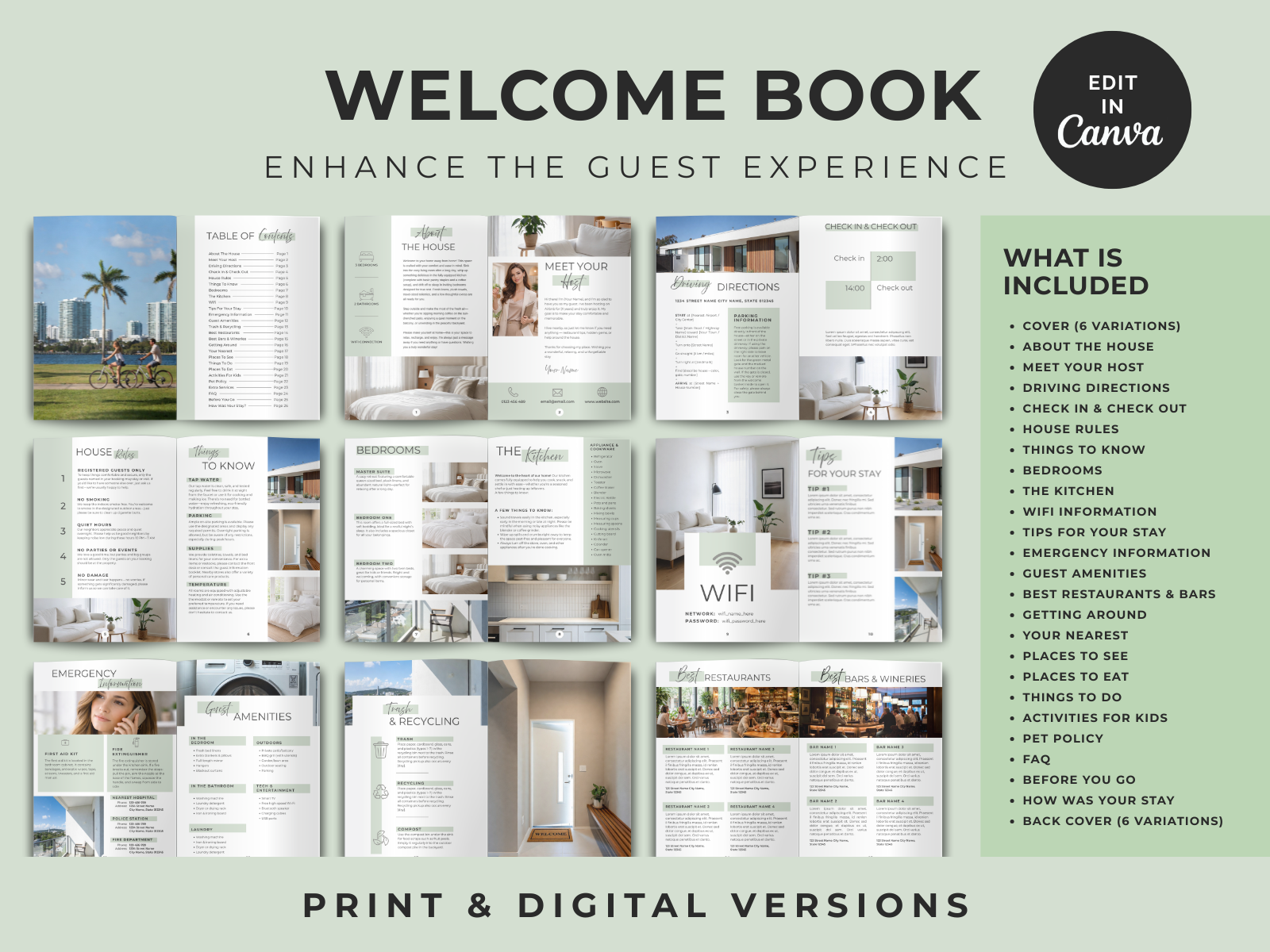 Sage Airbnb Welcome Book Bundle US Letter - Image 10