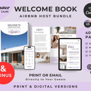 Grand Lavender Airbnb Host Welcome Book Bundle