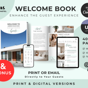 Mint Airbnb Welcome Book Bundle US Letter