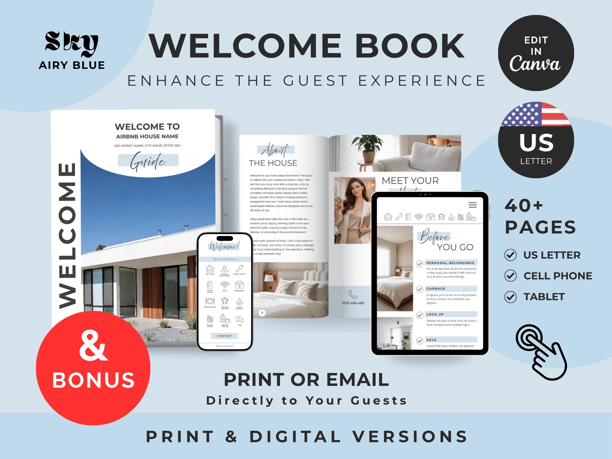Sky Airbnb Welcome Book Bundle US Letter