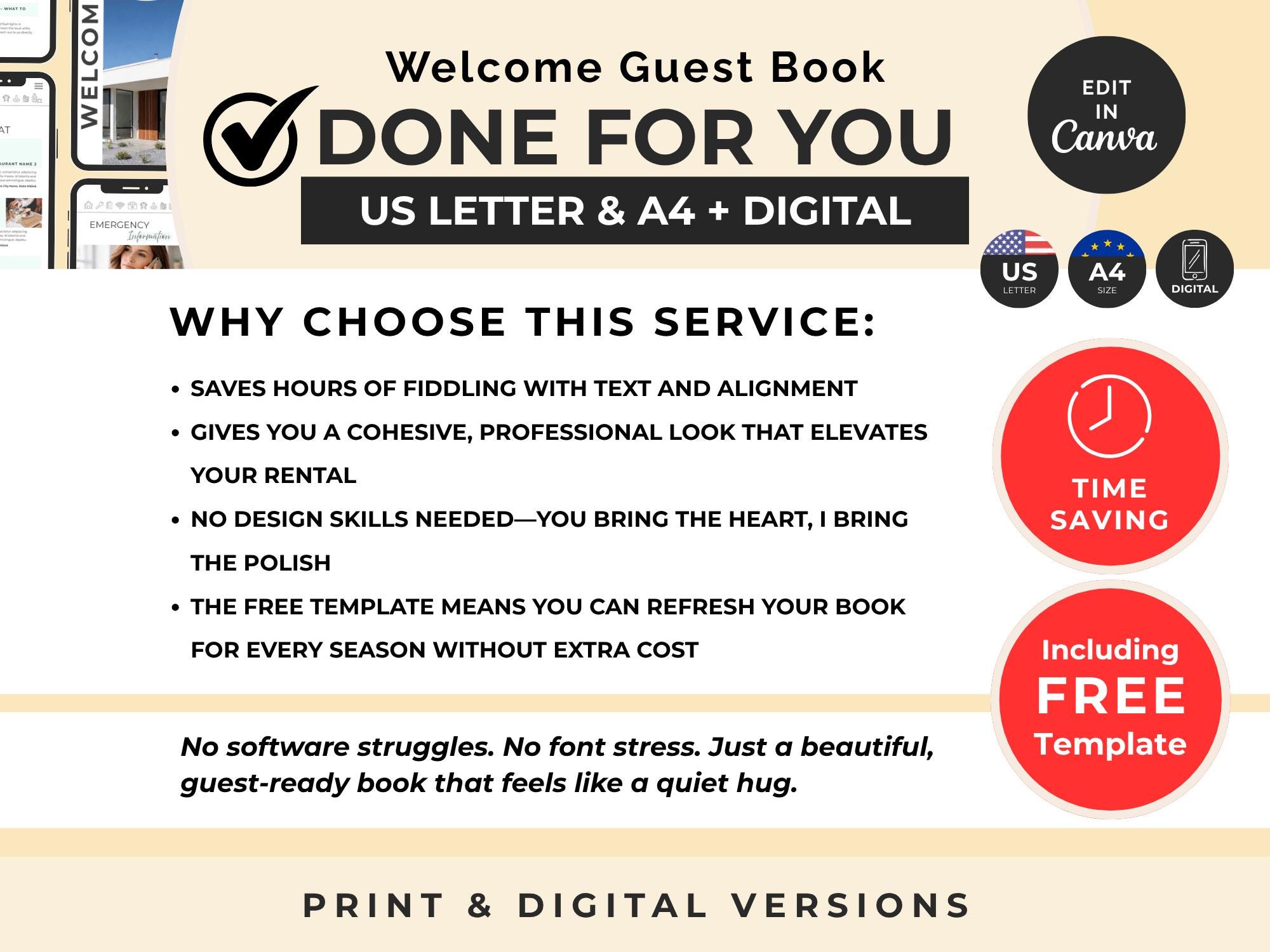 Done-For-You Airbnb Guest Book Editing - US Letter & A4 + Digital - Image 3