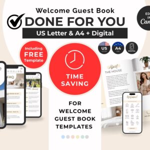 Done-For-You Airbnb Guest Book Editing - US Letter & A4 + Digital